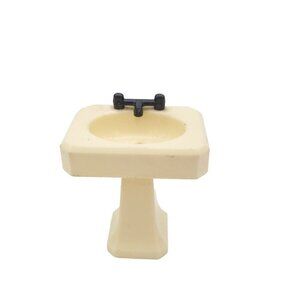 1946 Vintage Renwal Jolly Twins Replacement Pedestal Bathroom Sink Dollhouse 40s
